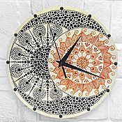 Для дома и интерьера handmade. Livemaster - original item Mandala Sun and Moon Wall Clock, silent. Handmade.
