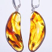 Украшения handmade. Livemaster - original item Banana earrings made of natural amber with inclusions.. Handmade.