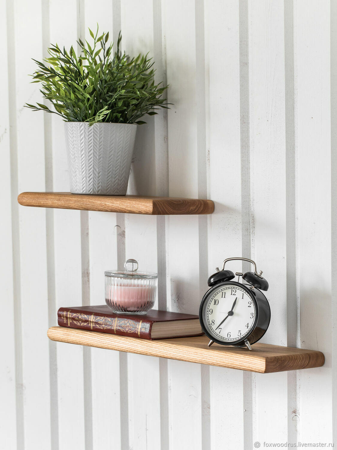 A set of wall shelves in natural color, 30 cm and 45 cm, Shelves, Moscow,  Фото №1