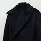 Зимнее пальто, меховое пальто, чёрное пальто, стильное пальто, пальто на заказ, свободное пальто, пальто миди, пальто с большим воротником