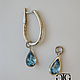 Removable hangers for earrings with clear genuine London blue Topaz 7.70 Carat!
