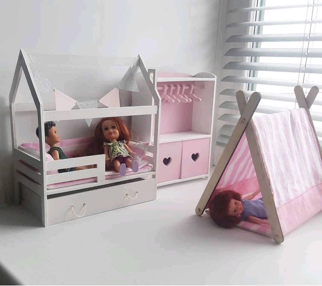 Мебель для кукол. Кровать, шкаф и домик - палатка для кукол в интернет ...