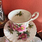 Винтаж ручной работы. Ярмарка Мастеров - ручная работа Prairie Rose Coffee Couple, Royal Albert, England. Handmade.