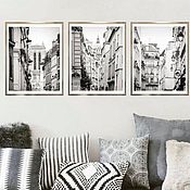 Картины и панно handmade. Livemaster - original item Paris Painting Triptych black and white fine art photographs of the city 