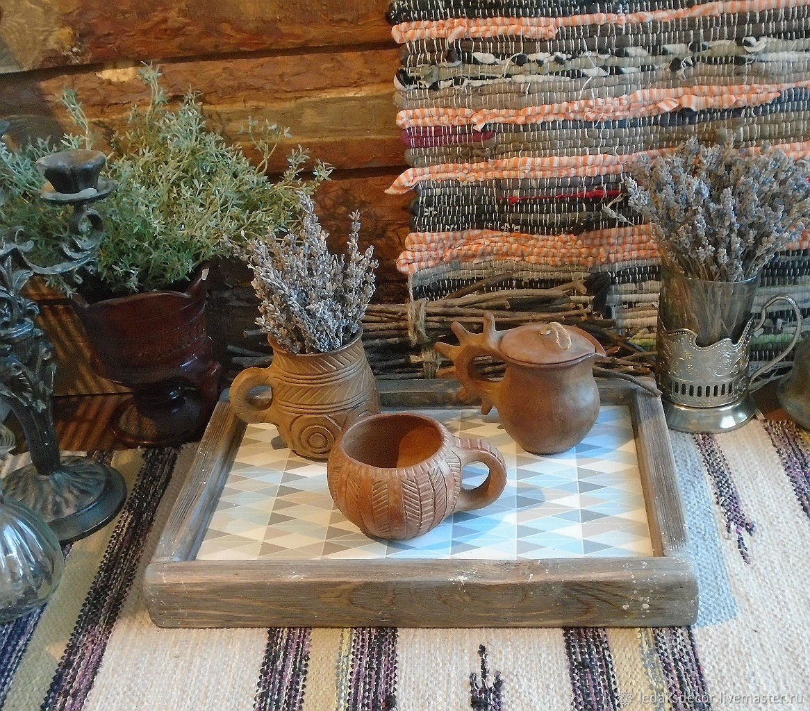 Поднос для сервировки "Скандинавия"(дерево,керамика) – заказать на ...