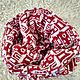 Scarf - Snood knitted in 3 turns,double layer Burgundy white Winter city, Scarves, Moscow,  Фото №1