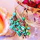 Earrings with turquoise " Rhodes", Earrings, Moscow,  Фото №1