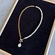 Асимметричное колье -цепь с натуральным жемчугом. Колье. STATEMENTS JEWELRY Only_you_byElena. Ярмарка Мастеров.  Фото №8