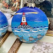 Сувениры и подарки handmade. Livemaster - original item Christmas toys: medallion with a lighthouse. Handmade.