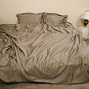 Для дома и интерьера handmade. Livemaster - original item Bed linen set Coffee grey. Turkish satin. Handmade.