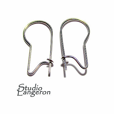 Материалы для творчества ручной работы. Ярмарка Мастеров - ручная работа Швензы закрытые 20х10 мм. Фурнитура белое золото 585.. Handmade.