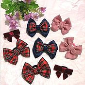 Elastic bands for hair (bows) from ribbons 