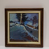 Картины и панно handmade. Livemaster - original item Pictures: The picture in the frame. Winter fabulous scenery. Handmade.