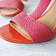 Винтаж: Розовые Босоножки из кожи Clarks 36 р Кожаные босоножки на каблуке. Обувь винтажная. Cinderella_vintage. Ярмарка Мастеров.  Фото №4