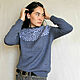Jacquard knitted women's Sweater, woolen jumper lopapeisa. Sweaters. Dobryy_vyaz. My Livemaster. Фото №5