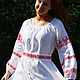 Dress made of linen with oberezhnoy embroidery ' Makosh'. Folk dresses. 'Imperiya Lna'- semejnaya masterskaya.. Ярмарка Мастеров.  Фото №4