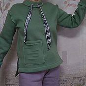Одежда handmade. Livemaster - original item Sweatshirt made of a footer with a fleece Mint mood. Handmade.