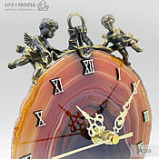 Для дома и интерьера handmade. Livemaster - original item Keepers of love Bronze Cupids on agate watch. Handmade.