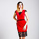 Red dress with black lace, Dresses, Astrakhan,  Фото №1