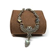 Украшения handmade. Livemaster - original item The Guardian necklace.Labrador Labradorite, Black Hardware, Silver Karen Hill. Handmade.