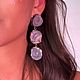 Серьги с халцедоновой розой, халцедон. Серьги классические. Mineral Secrets. Ярмарка Мастеров.  Фото №6