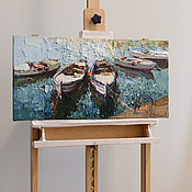 Картины и панно handmade. Livemaster - original item Boats  - Original oil painting. Handmade.