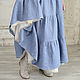 Linen skirt with a belt corset cornflower blue, Skirts, Kemerovo,  Фото №1