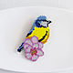Brooch tit made of beads. Brooches. Handmade by Svetlana Sin. Online shopping on My Livemaster.  Фото №2