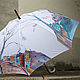 Paraguas pintado a mano de San Petersburgo, paraguas pintado a mano-bastón, Umbrellas, St. Petersburg,  Фото №1