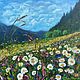 Oil painting Mountain landscape. Flower meadow. Wildflowers. Pictures. sharaeva-elena. My Livemaster. Фото №6