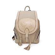 Сумки и аксессуары handmade. Livemaster - original item Backpacks: Backpack Women`s Leather Beige Lassie Mod. R. 50-151. Handmade.