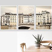 Картины и панно handmade. Livemaster - original item Paris Photo paintings city Architecture for living room interior Triptych 3. Handmade.