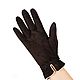 Winter gloves made of brown velour and leather. Labbra. Vintage gloves. Butichok from N.. Online shopping on My Livemaster.  Фото №2