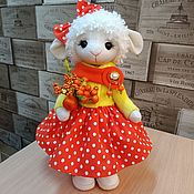 Куклы и игрушки handmade. Livemaster - original item Lamb toy in orange. Handmade.