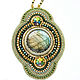 Order Pendant bead stone labradorite massive gold green. Natalia Luzik Jewelry&Accessories (nataluzik). Livemaster. . Pendants Фото №3