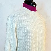 Одежда handmade. Livemaster - original item Knitted cashmere jumper with merino Zigzag