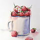 Watercolor painting ' strawberry mug'. Pictures. Svekla_art. Online shopping on My Livemaster.  Фото №2