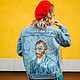 Denim jacket with a print of Vincent van Gogh. painted clothing. Outerwear Jackets. nataliadenimart. My Livemaster. Фото №4