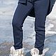 Заказать Темно-синяя куртка на молнии с капюшоном и принтом -SE0071W3. EUG FASHION. Ярмарка Мастеров. . Спортивные костюмы Фото №3