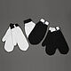 5 PCs. Mittens for Lovebirds knitted Black and white, Mittens, Orenburg,  Фото №1