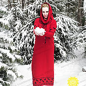 Русский стиль handmade. Livemaster - original item The dress is knitted insulated 