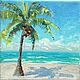 Картина Куба Картина с пальмой Картина с пляжем Пейзаж океан, Картины, Алексеевка,  Фото №1