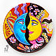 Decorative plate 'Moon and Sun' hand-painted, Plates, Krasnodar,  Фото №1