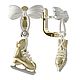Gold earrings 'Figure skaters skates' gold 585. Earrings. Jewelry Laboratory Alter Ego. Online shopping on My Livemaster.  Фото №2