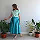 Order Skirt tiers 'turquoise with herbs'. Katlen-store. Livemaster. . Skirts Фото №3