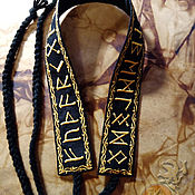 Фен-шуй и эзотерика handmade. Livemaster - original item runes: Black linen embroidered eyeglass 