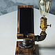 Phone stand in the Loft style ' Burnt''. Table lamps. uloft. Online shopping on My Livemaster.  Фото №2
