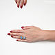Кольцо кварц, синее кольцо натуральные камни женское. Кольца. Ирина Моро-Магия теней тени для век. Ярмарка Мастеров.  Фото №5