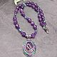 Necklace /sautoire with pendant natural amethyst and synthetic opal, Necklace, Moscow,  Фото №1