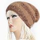 Шапка "MELODY" АНГОРА № 6 Кофе с молоком. Шапки. Ирина(shvilinka.knit). Интернет-магазин Ярмарка Мастеров.  Фото №2